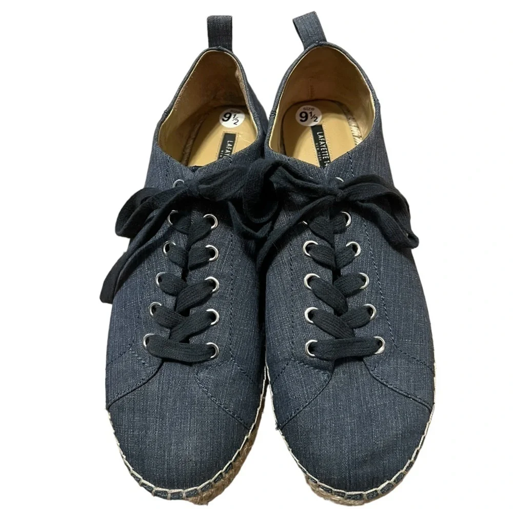 Lafayette 148 New York denim lace up espadrille